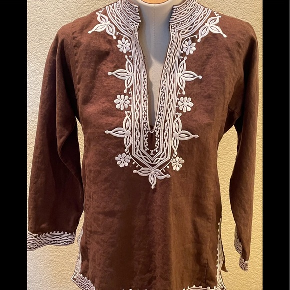 J. Jill Tops - J. Jill Linen Embroidered Tunic Top